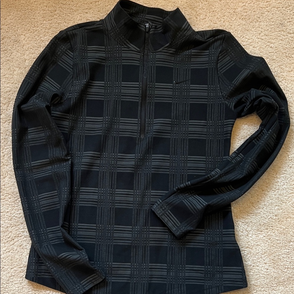 Nike Women's Black Plaid Sweatshirt